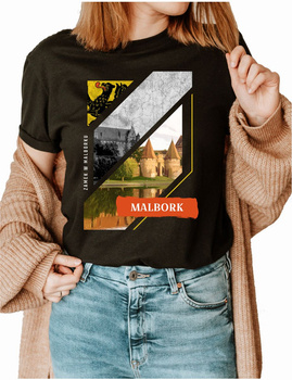 MIASTO POLSKI MALBORK ZAMEK W MALBORKU Koszulka bawełniana damska z nadrukiem t-shirt 