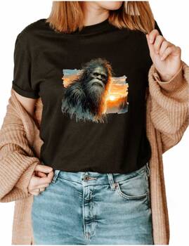 Wielka Stopa Bigfoot Big Foot Sasquatch #4. Koszulka bawełniana damska z nadrukiem t-shirt