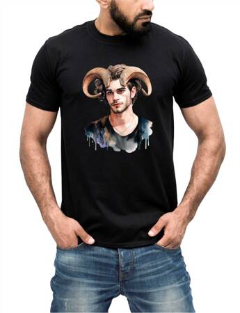 BARAN ZNAK ZODIAKU. PREZENT URODZINY. Koszulka bawełniana męska z nadrukiem t-shirt