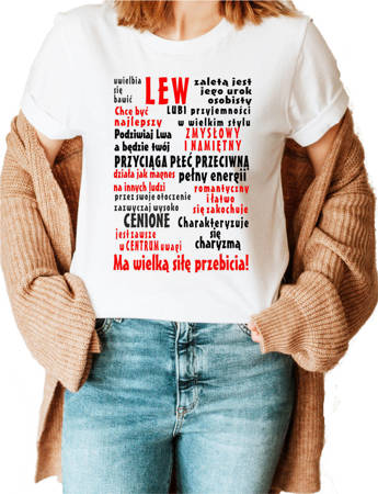 Koszulka damska bawełniana t-shirt URODZINY ZNAK ZODIAKU LEW