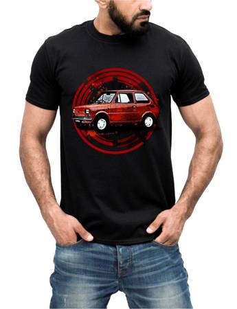 MAŁY FIAT 126P MALUCH SAMOCHODY PRL Koszulka bawełniana męska z nadrukiem t-shirt