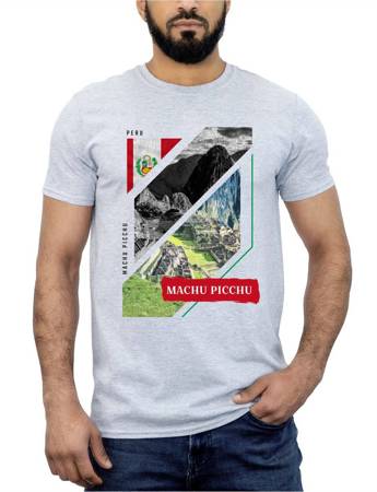MIASTA ŚWIATA PERU MACHU PICCHU Koszulka bawełniana męska z nadrukiem t-shirt
