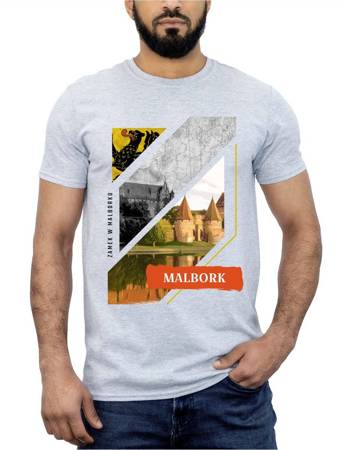 MIASTO POLSKI MALBORK ZAMEK W MALBORKU Koszulka bawełniana męska z nadrukiem t-shirt