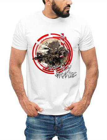 OBROŃCY GRANIC Z ODZNAKĄ18 BATALIONU DOWODZENIA. Koszulka bawełniana męska z nadrukiem t-shirt