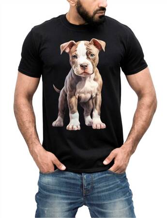 PITBULL ODZIEŻ Z TWOIM PSEM PUPILEM #1. Koszulka bawełniana męska z nadrukiem t-shirt