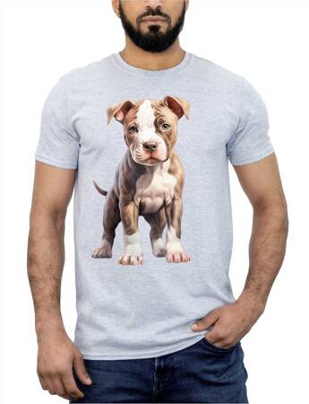 PITBULL ODZIEŻ Z TWOIM PSEM PUPILEM #1. Koszulka bawełniana męska z nadrukiem t-shirt