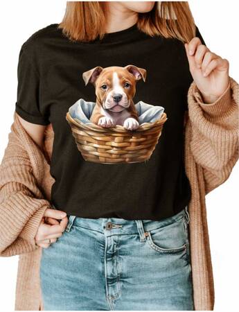 PITBULL ODZIEŻ Z TWOIM PSEM PUPILEM #2. Koszulka bawełniana damska z nadrukiem t-shirt 