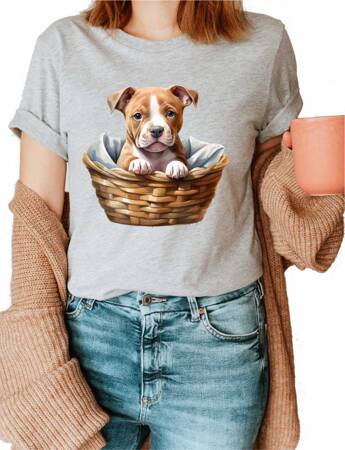 PITBULL ODZIEŻ Z TWOIM PSEM PUPILEM #2. Koszulka bawełniana damska z nadrukiem t-shirt 