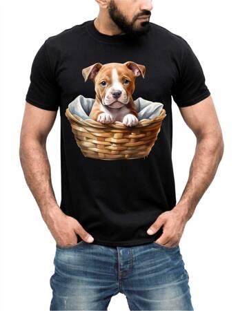 PITBULL ODZIEŻ Z TWOIM PSEM PUPILEM #2. Koszulka bawełniana męska z nadrukiem t-shirt