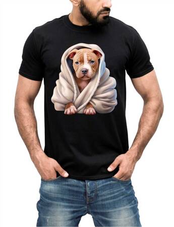 PITBULL ODZIEŻ Z TWOIM PSEM PUPILEM #3. Koszulka bawełniana męska z nadrukiem t-shirt