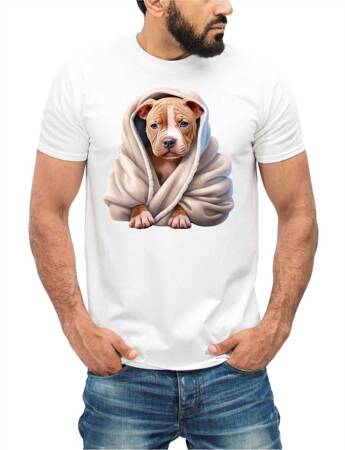 PITBULL ODZIEŻ Z TWOIM PSEM PUPILEM #3. Koszulka bawełniana męska z nadrukiem t-shirt