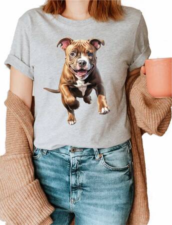 PITBULL ODZIEŻ Z TWOIM PSEM PUPILEM #4. Koszulka bawełniana damska z nadrukiem t-shirt 