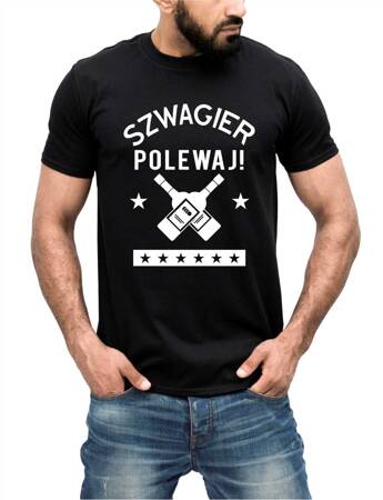 SZWAGIER POLEWAJ. Koszulka bawełniana męska z nadrukiem t-shirt