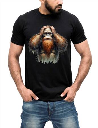 Wielka Stopa Bigfoot Big Foot Sasquatch #1. Koszulka bawełniana męska z nadrukiem t-shirt