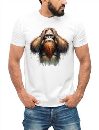 Wielka Stopa Bigfoot Big Foot Sasquatch #1. Koszulka bawełniana męska z nadrukiem t-shirt