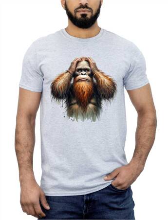 Wielka Stopa Bigfoot Big Foot Sasquatch #1. Koszulka bawełniana męska z nadrukiem t-shirt