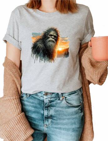 Wielka Stopa Bigfoot Big Foot Sasquatch #4. Koszulka bawełniana damska z nadrukiem t-shirt 
